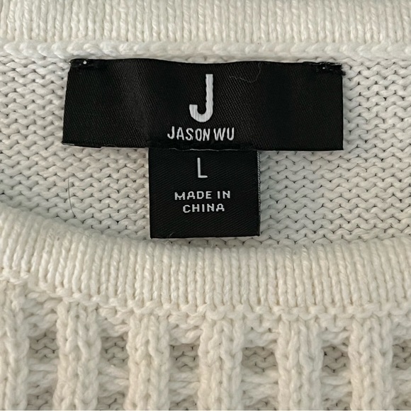 Jason Wu Sleeveless Sweater tunic with fringes, white, size L - Picture 7 of 9